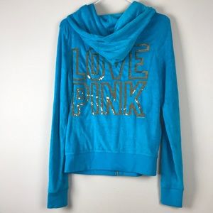 PINK Victoria’s Secret Blue and Gold Jacket Size S